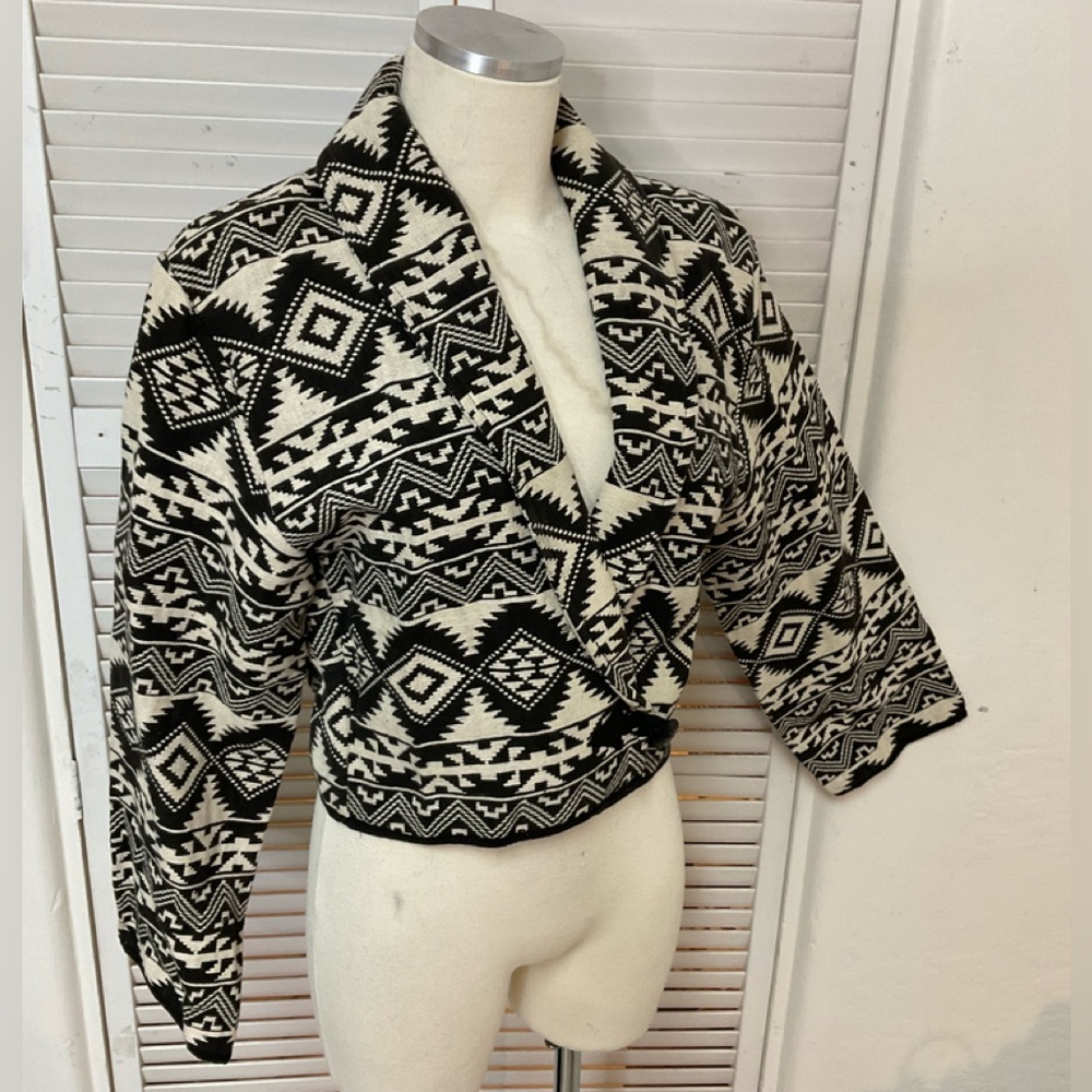 Vintage 80s Jacket Black&white Southwest Style